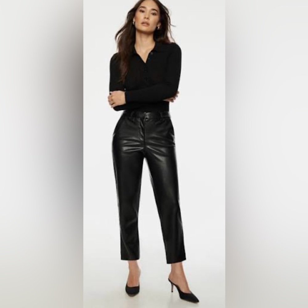 Dynamite Vika Faux Leather Ankle Pant